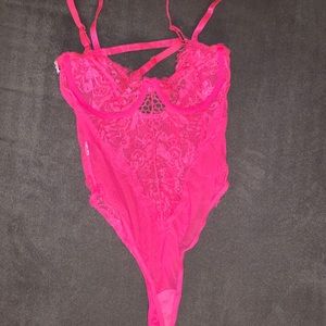 Neon Pink lace bodysuit